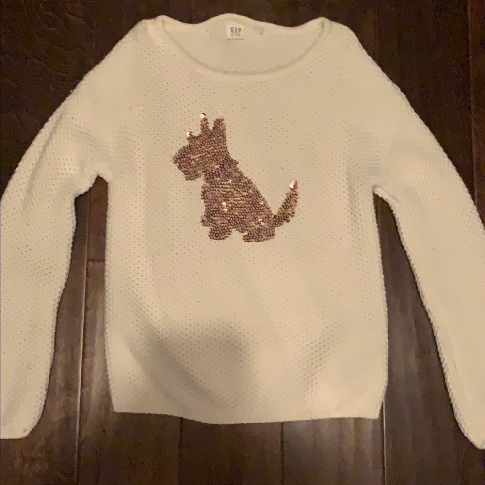 White puppy sweater